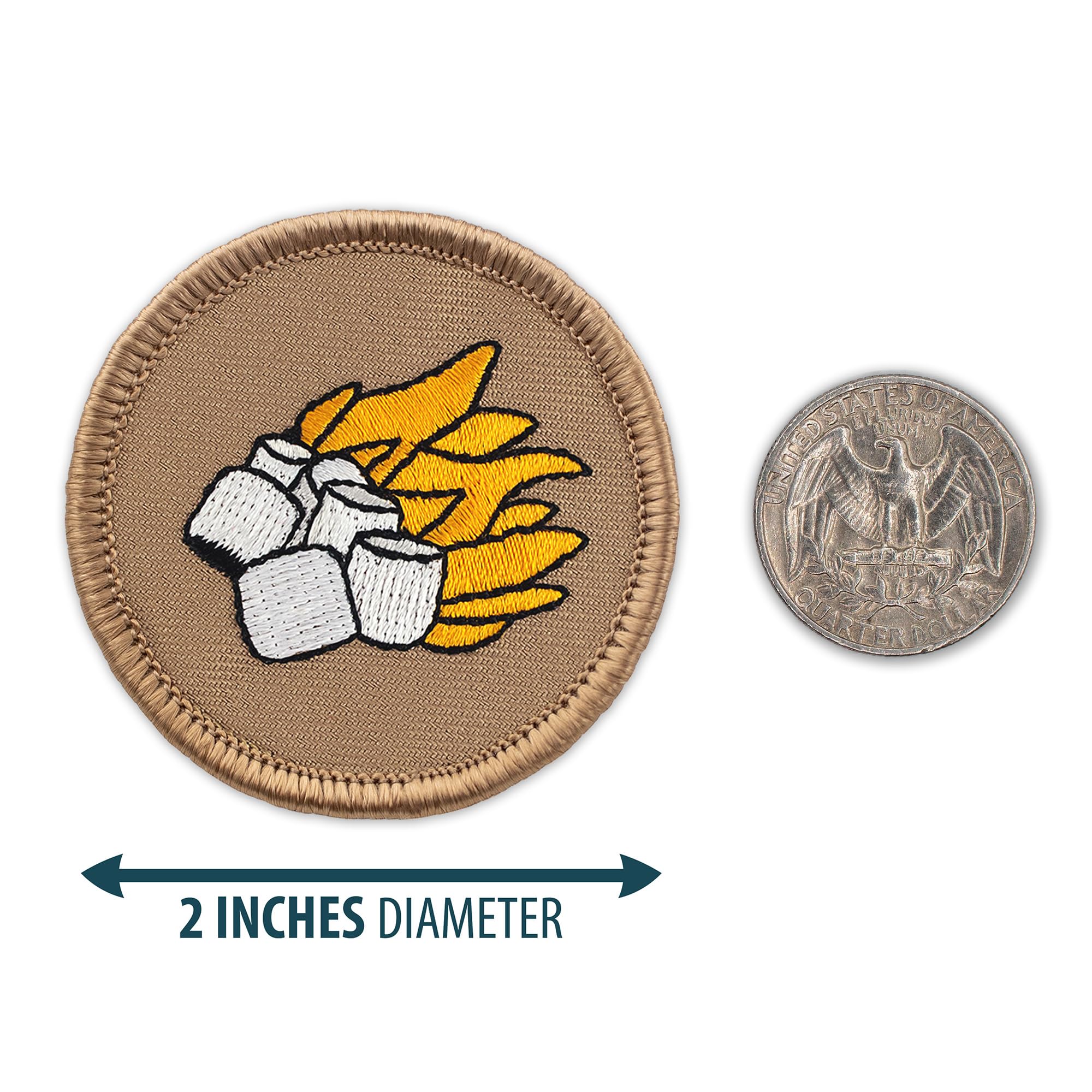 Flaming Marshmallows Patrol Patch - 2 Inch Round Embroidered Sew-On Patch for Scouts, Camping & Outdoor Adventures