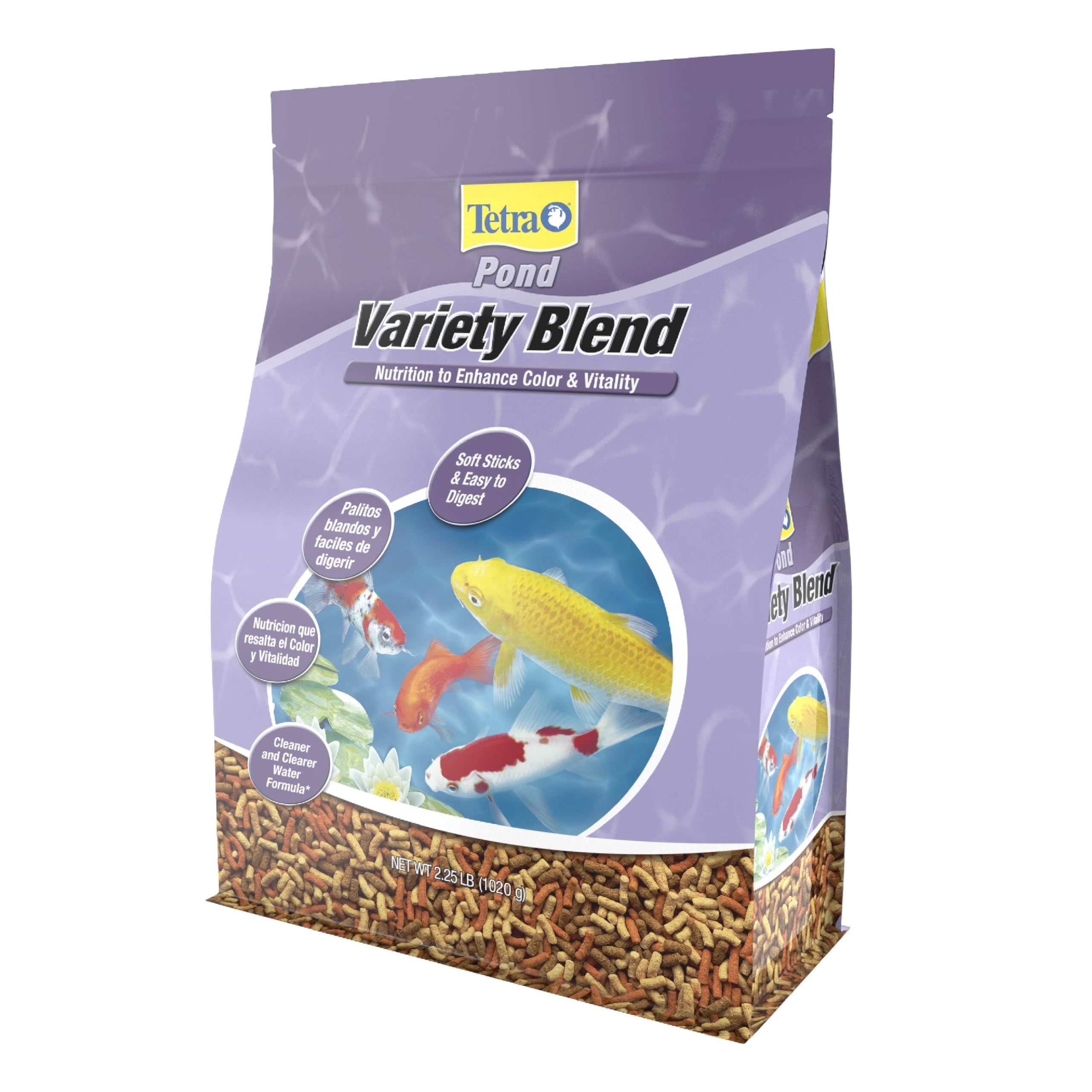 Premium TetraPond Variety Blend Fish Food for Goldfish & Koi - 2.25lb Nutrient-Rich Floating Pellets - Ideal for Outdoor Ponds & Water Gardens - Promotes Healthy Growth & Vibrant Colors