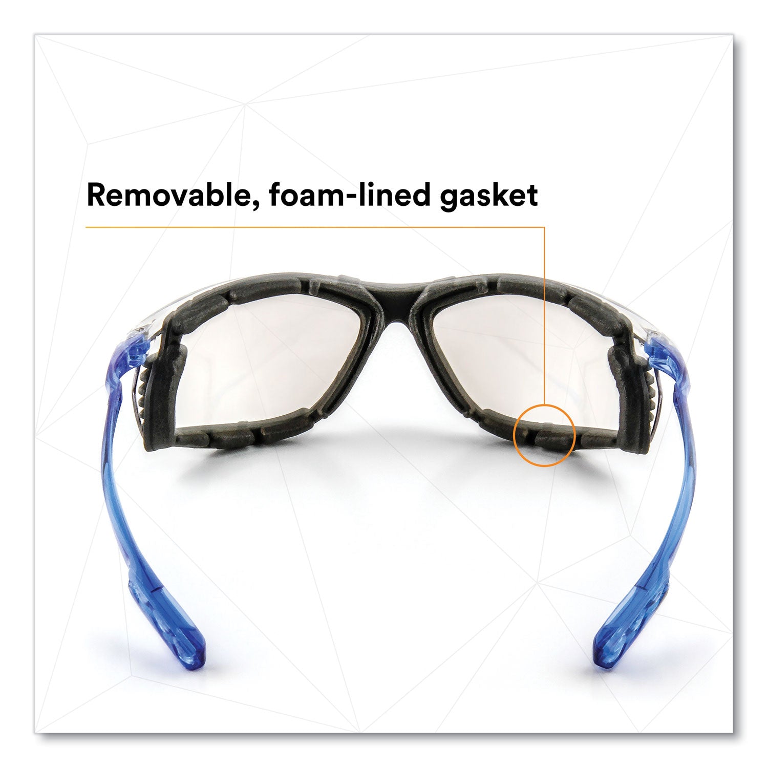 3M™ CCS Protective Safety Glasses with Foam Gasket - Blue Plastic Frame & Clear Polycarbonate Lens - Ideal for Construction, Lab Work, and DIY Projects