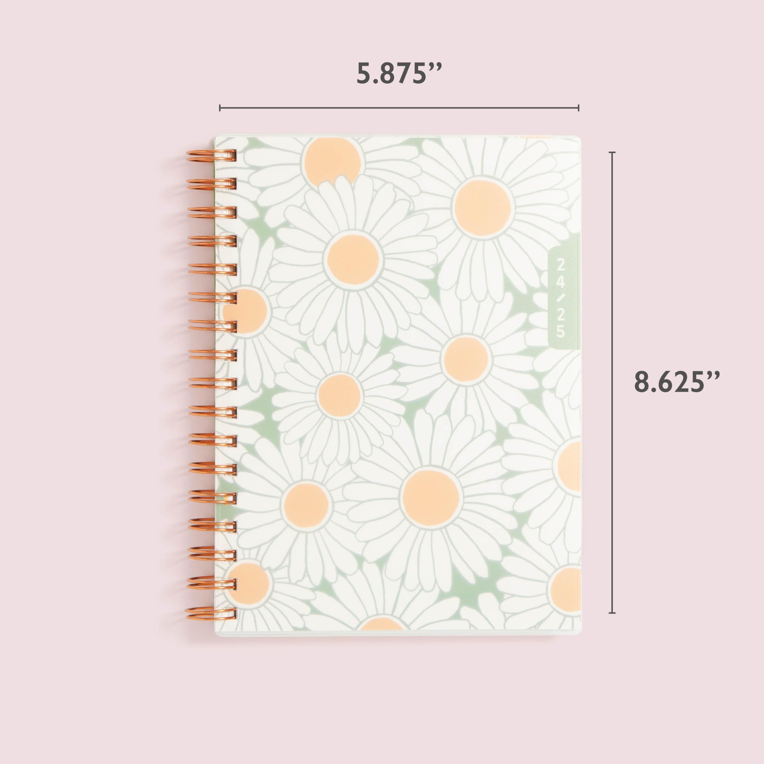 WAAV 2024-2025 Academic Planner - Weekly & Monthly Organizer with Daisy Flexible Cover, 5.8”x8.6” Wirebound Notebook for Students & Professionals - Perfect for School, Work & Personal Scheduling (Michelle 150635)