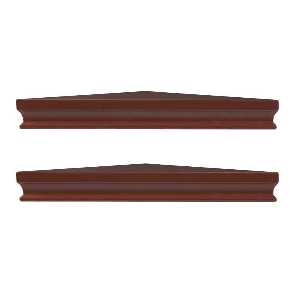 Takefuns Set of 2 Floating Corner Wall Shelves - Modern Brown Wooden Storage Shelves for Living Room, Bathroom & Bedroom Decor | Space-Saving Home Organization Solution