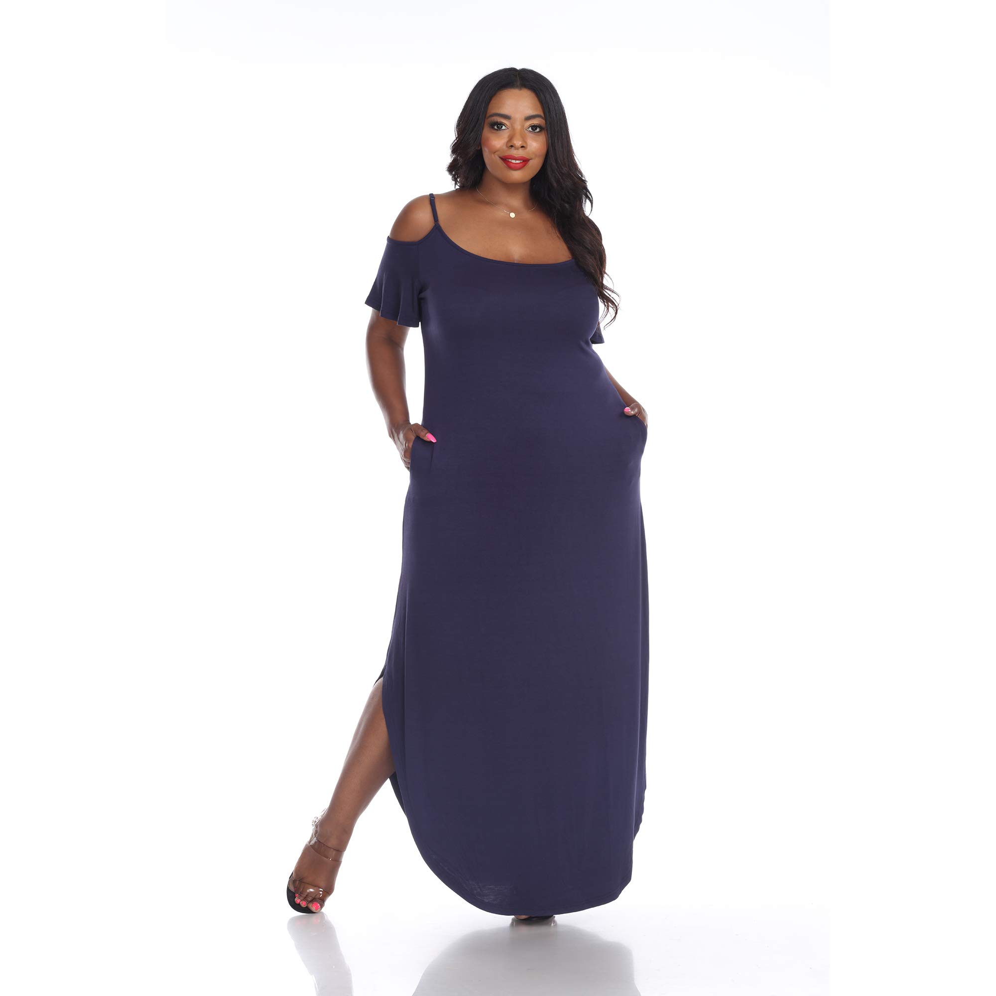White Mark Women's Plus Size Lexi Maxi Dress - Flowy Long Summer Dress for Casual Wear, Beach, Vacation & Special Occasions