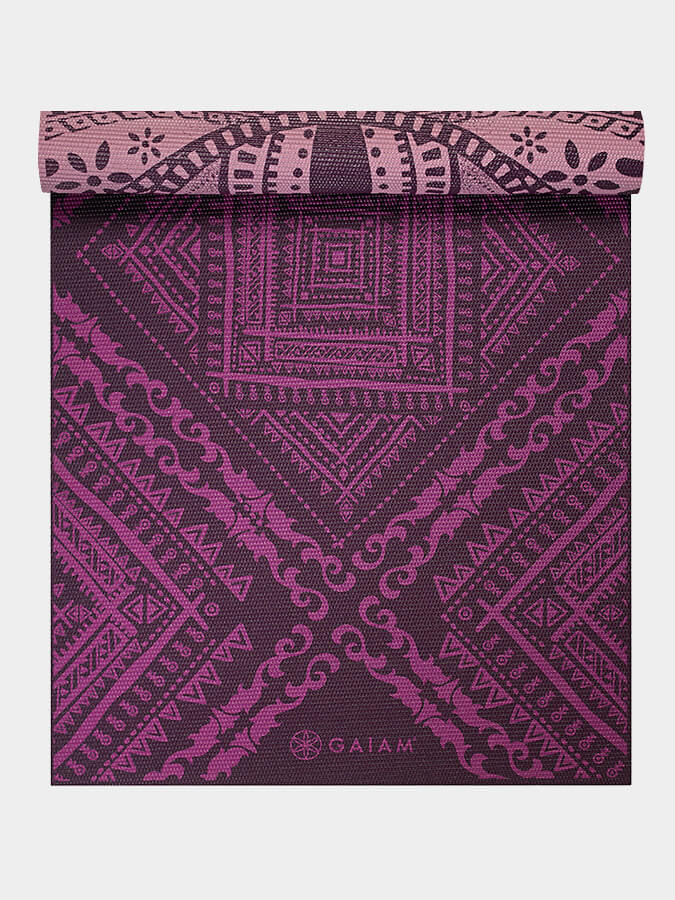 Gaiam Inner Peace Reversible 6mm Thick Yoga Mat for Home & Studio - Non-Slip, Cushioned Exercise Mat for Yoga, Pilates, and Meditation