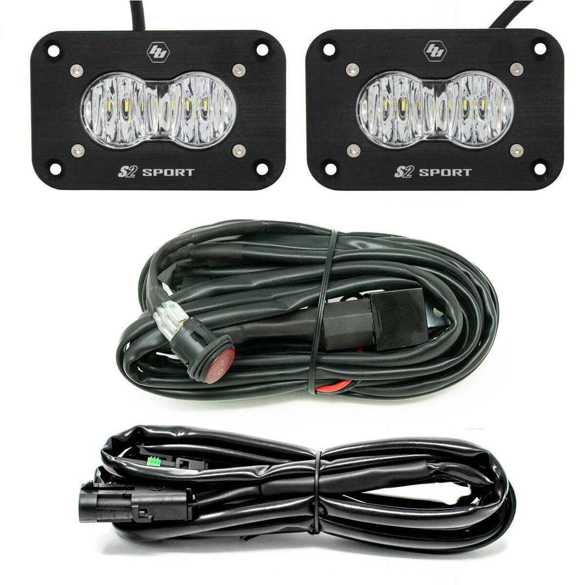 Baja Designs S2 Sport Black LED Auxiliary Light Pod Pair - Universal Off-Road Lighting for Trucks, Jeeps & ATVs - Perfect for Night Driving, Trail Adventures & Off-Roading
