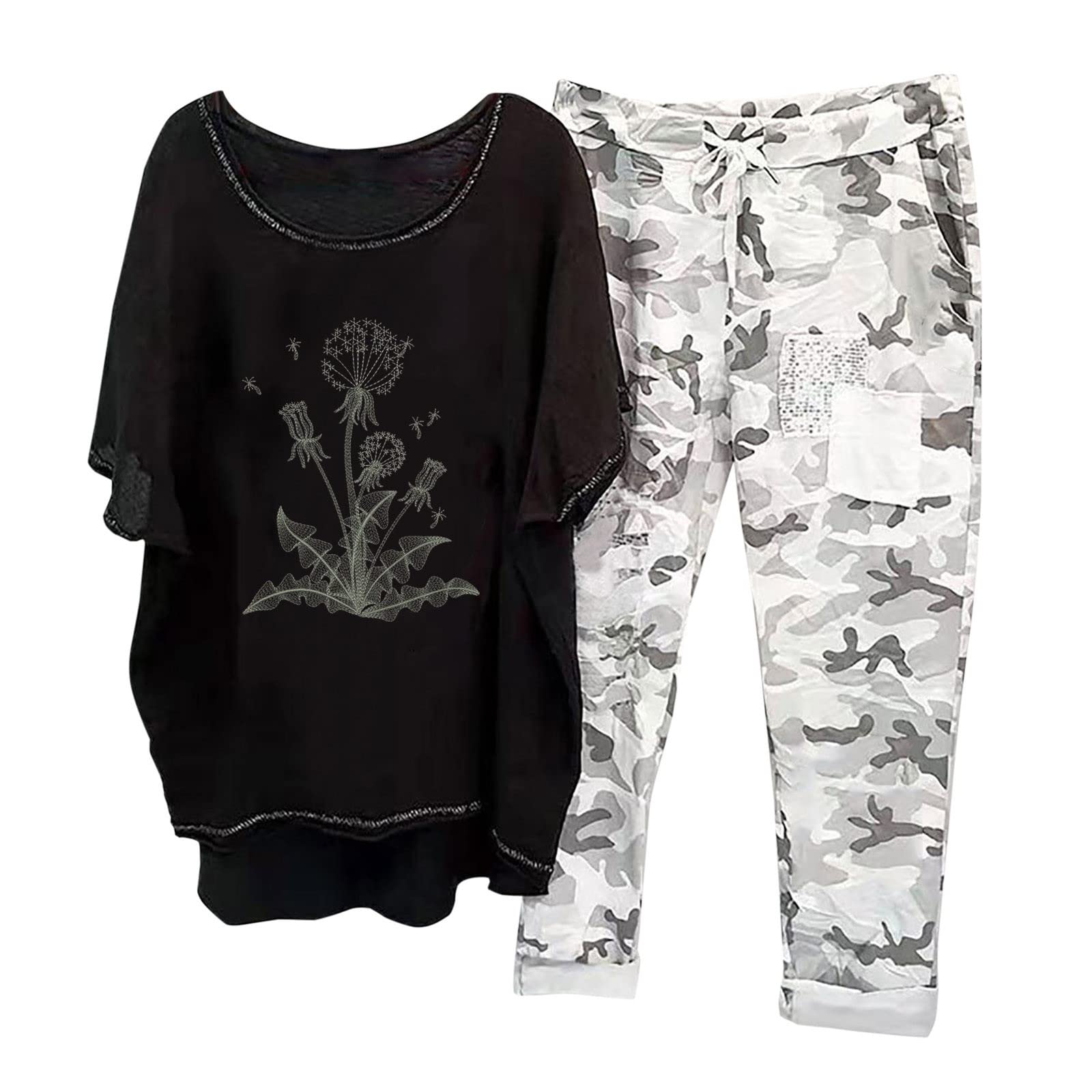Women's Casual Lounge Wear Sets - 100% Cotton Linen Jogging Suits & Wide Leg Pants | Comfortable Outfits for Home, Yoga & Relaxation | Perfect Gift Set for Women