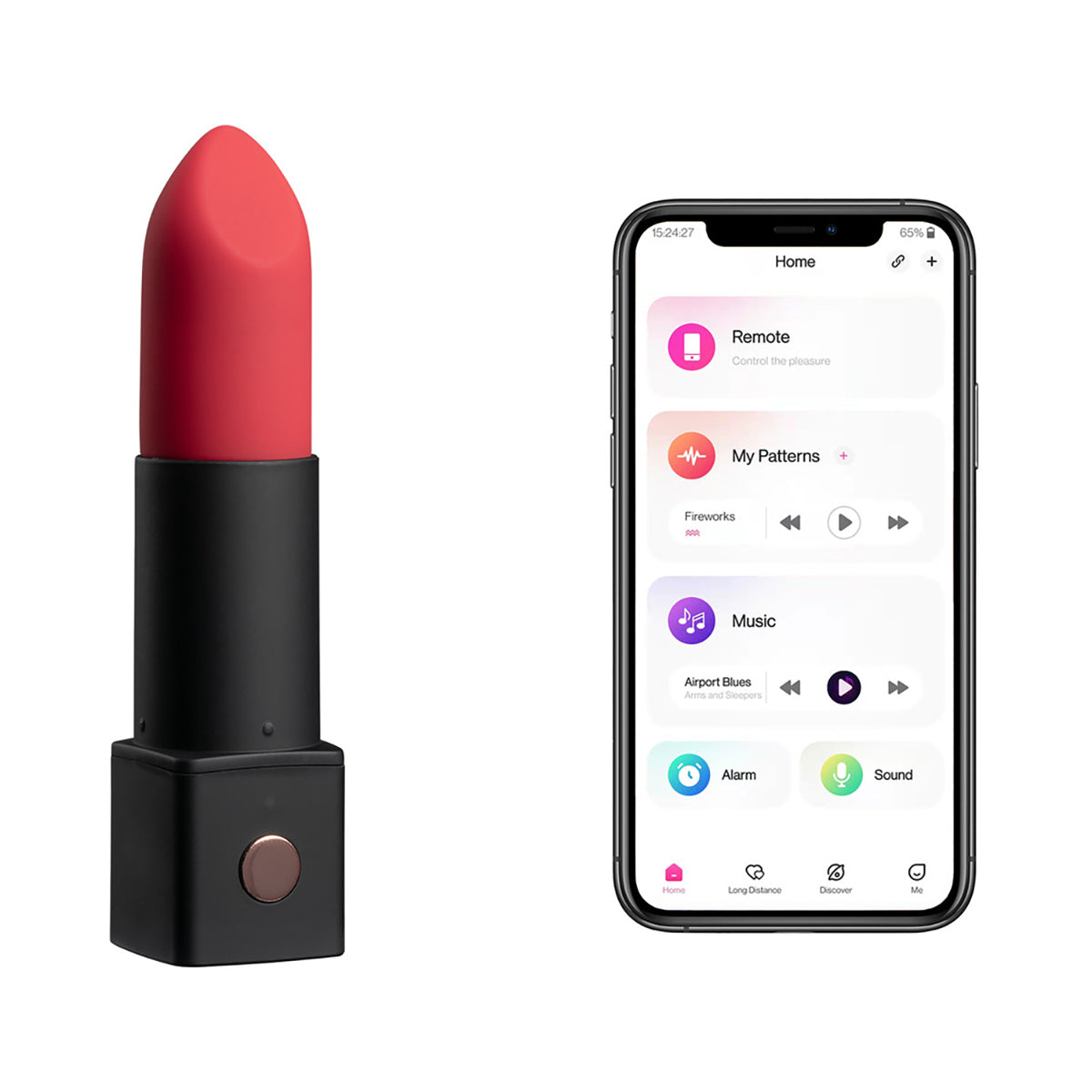 Lovense Exomoon Lipstick Vibrator - Discreet & Powerful Personal Massager for Women - Perfect for Travel, Couples Play & Solo Pleasure
