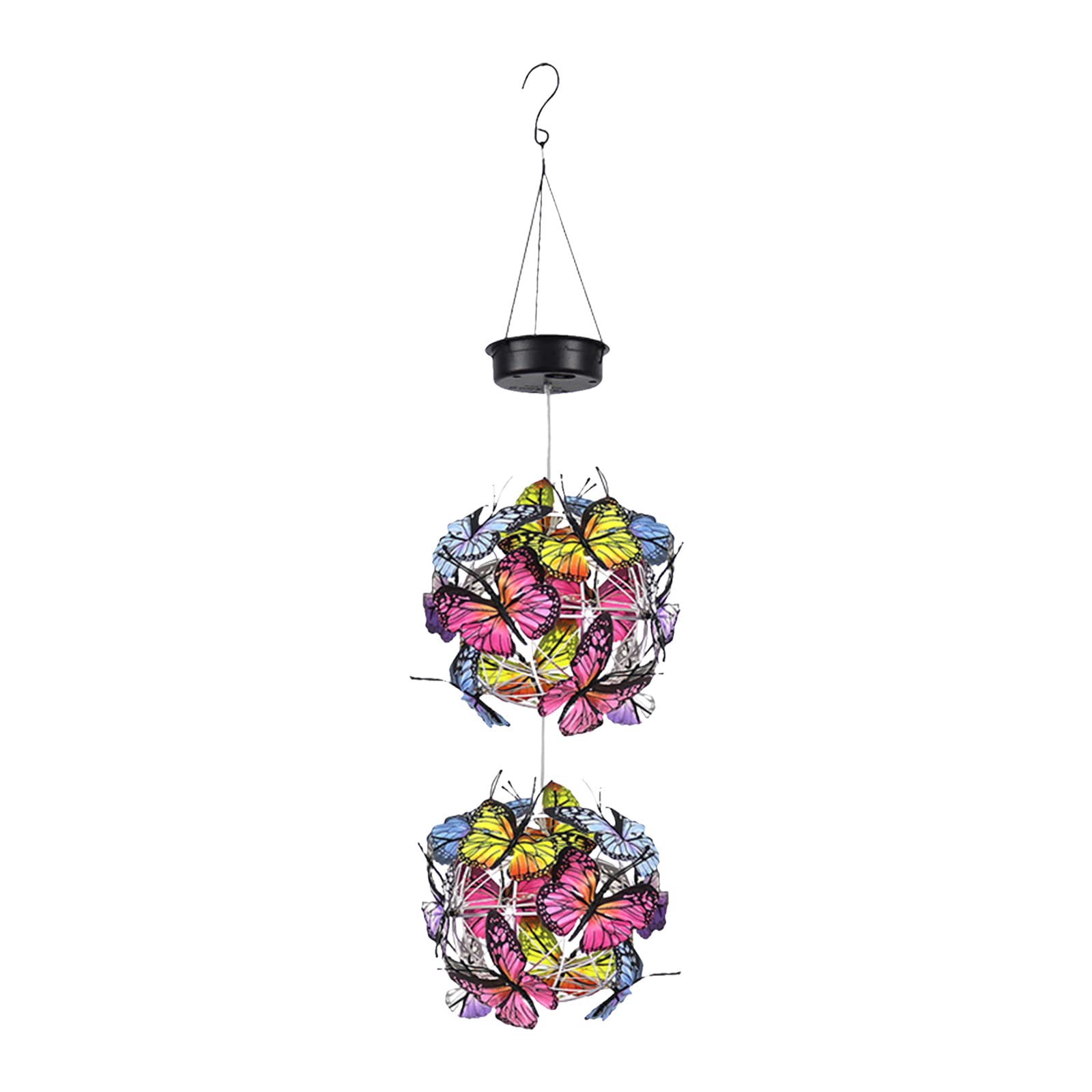 Solar Powered Hanging Butterfly LED Lanterns - 7 Color Changing Waterproof Outdoor Lights for Garden, Lawn, Backyard & Landscape Decoration | Perfect for Patio, Pathway, Fence & Security Lighting