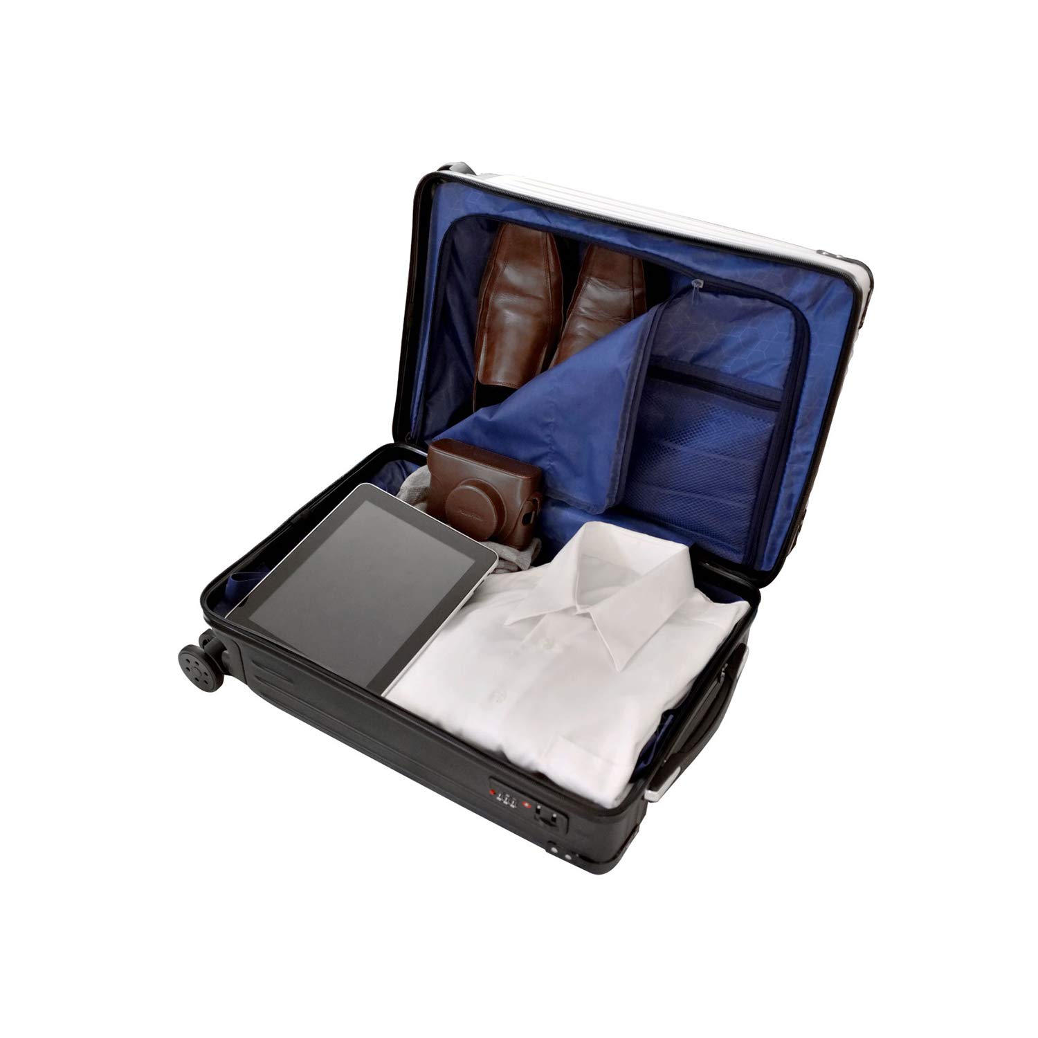 NCAA Two-Tone Premium Carry-On Hardcase Luggage Spinner Suitcase - Lightweight Durable Travel Luggage for Business Trips & Vacations