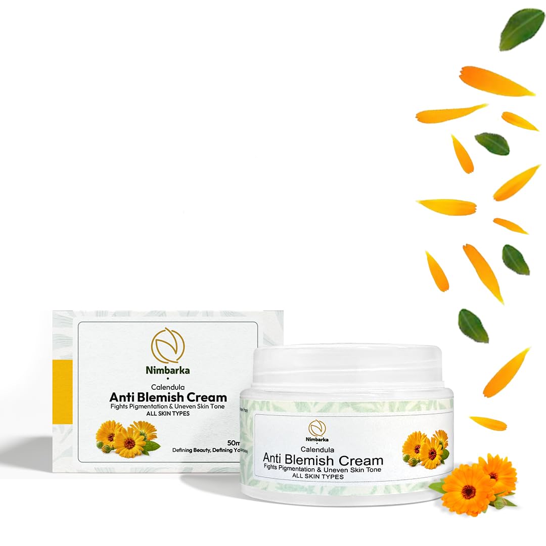Nimbarka Calendula Anti-Blemish Cream for Pigmentation & Uneven Skin Tone | All Skin Types | 50ml | Pack of 1 | Perfect for Daily Skincare Routine & Acne Treatment