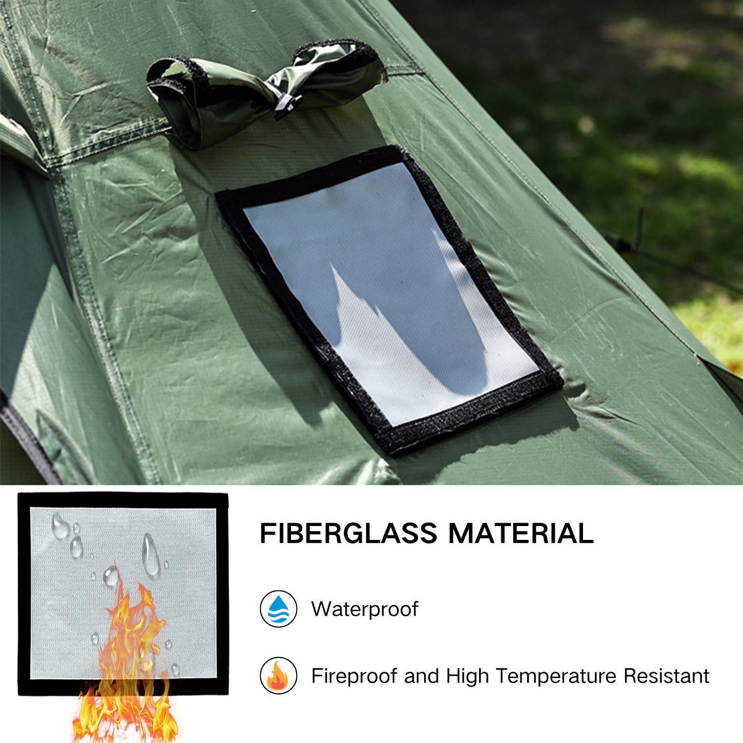 SOLOWILDER Flame-Retardant Stove Jack Kit for Hot Tents - 9.4