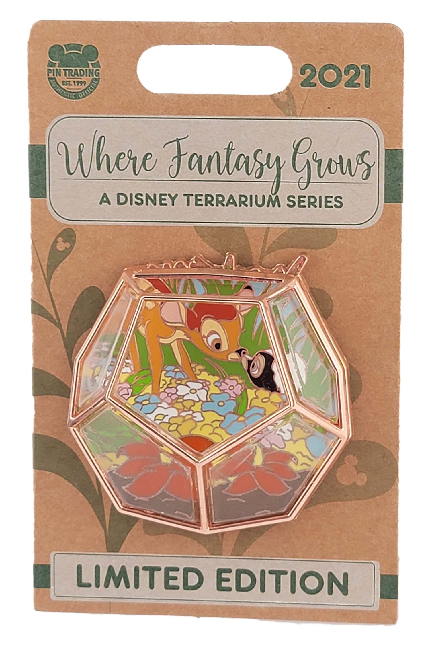 Disney Bambi Terrarium Pin - 2021 Where Fantasy Grows Collectible Lapel Pin - Perfect for Disney Fans, Pin Trading, and Scrapbooking