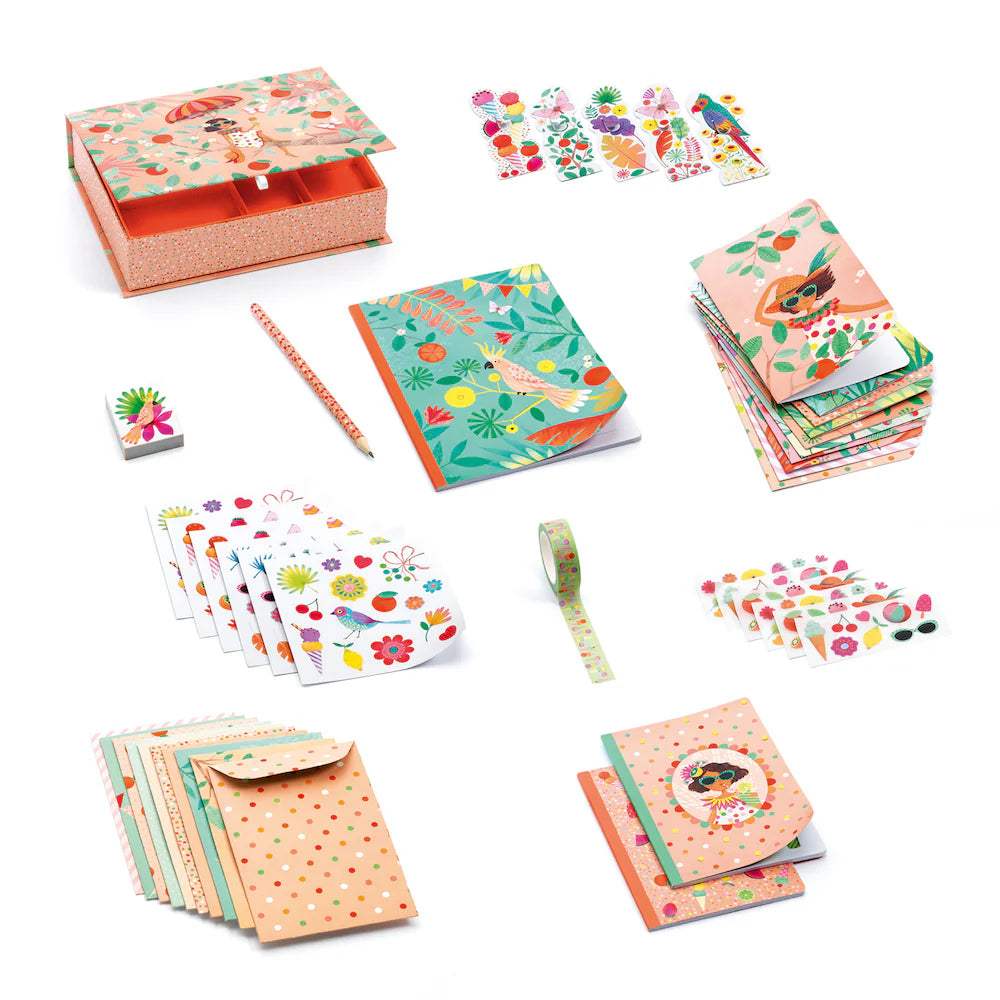 Marie Premium Stationary Set - 60-Piece Luxury Writing Kit with Pen, Pencil, Notebook & Stickers - Perfect for Office, School, Journaling & Gift Giving