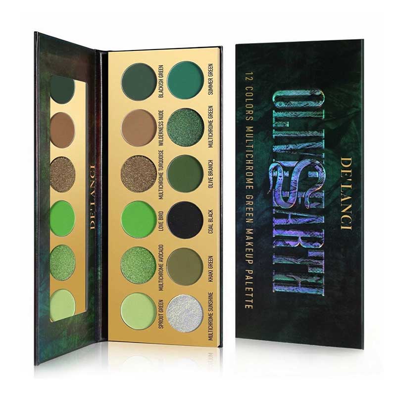 DE'LANCI Afflano Enchanted Emerald Eyeshadow Palette - Long Lasting Pigmented Makeup for Party, Wedding & Night Out - Vegan & Cruelty Free