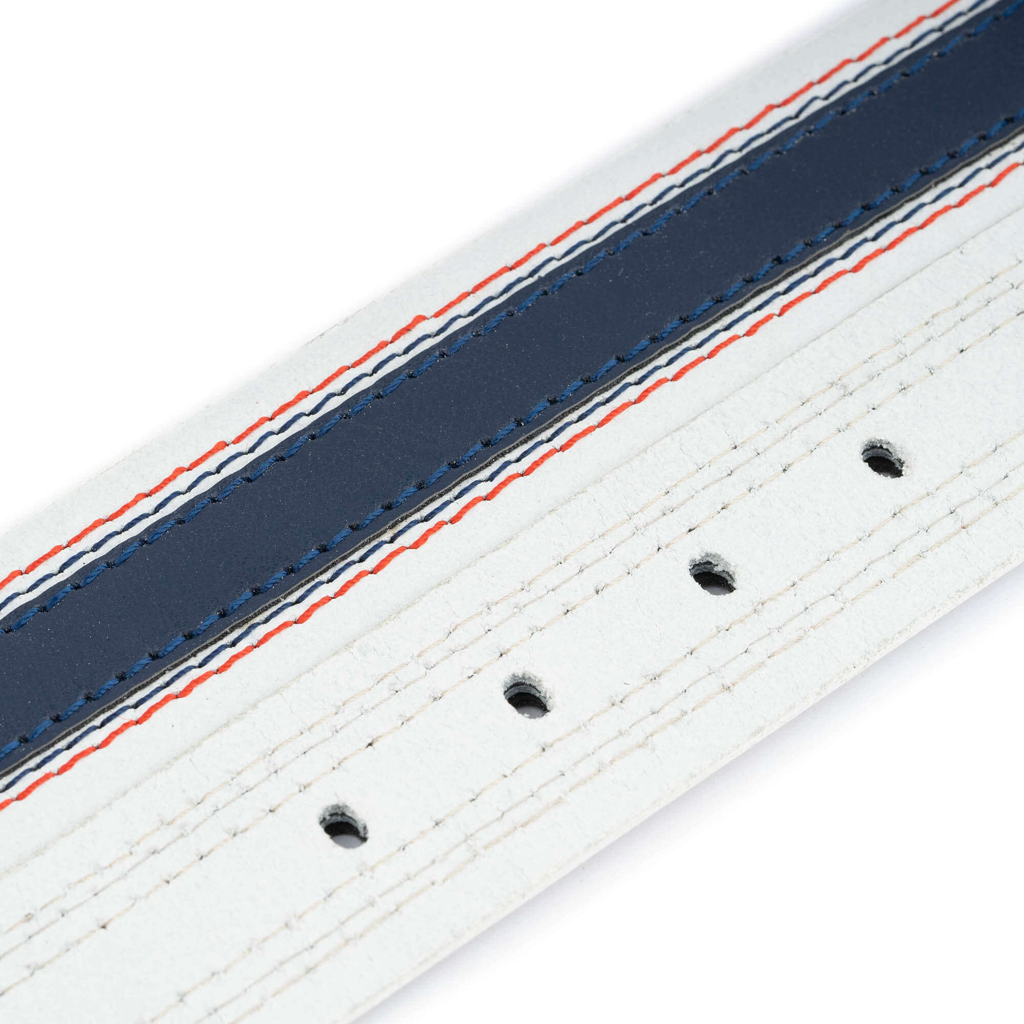 **Men's White & Blue Leather Belt Strap - Replacement for Cartier Buckle | Casual, Business & Formal Wear Accessory**