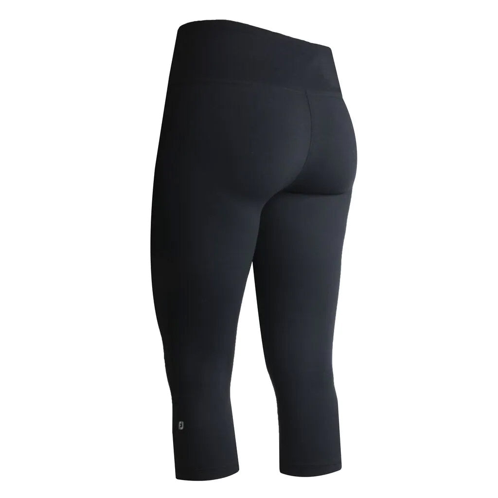FootJoy Capri Black Women's Golf Leggings - Moisture-Wicking Stretch Pants for Comfort & Performance on the Course | Perfect for Golfing, Training & Active Wear