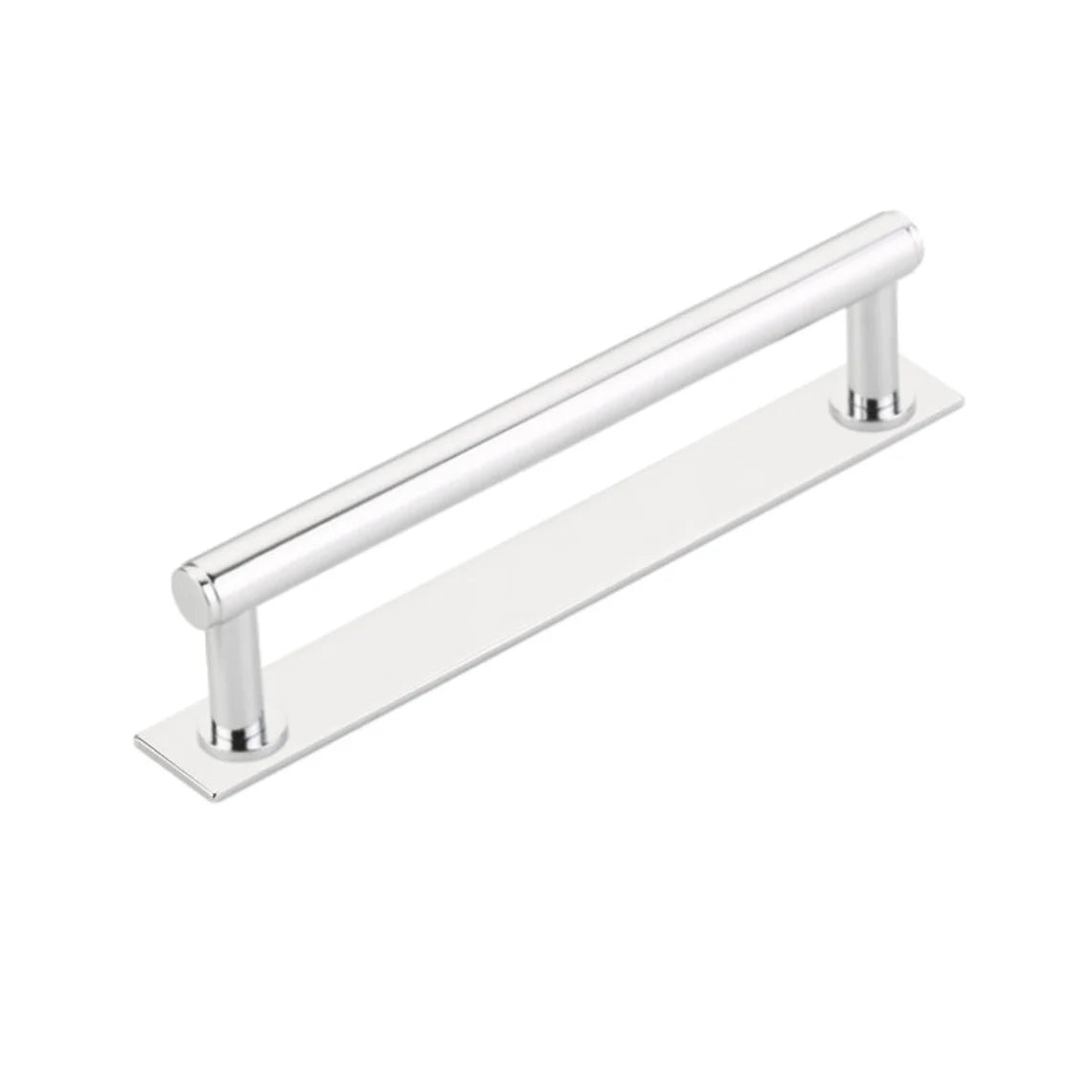 Polished Chrome Maison No. 2 Smooth Drawer Pulls and Cabinet Knobs with Optional Backplate - Modern Kitchen & Bathroom Hardware for Cabinets, Dressers, and Furniture (Set of 10)