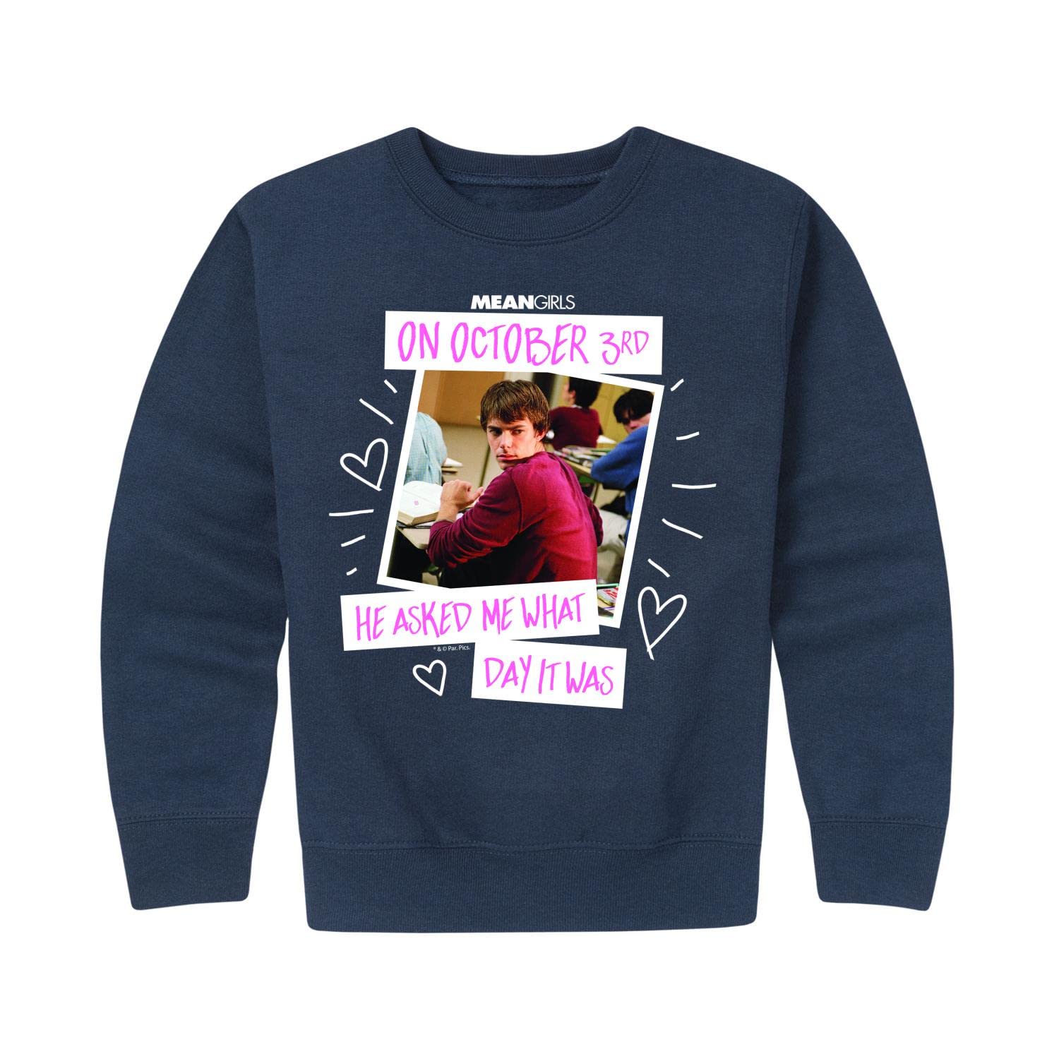 Hybrid Apparel Mean Girls Toddler & Youth Fleece Crewneck Sweatshirt - Soft & Cozy Pullover for Kids - Perfect for School, Movie Nights & Winter Outfits