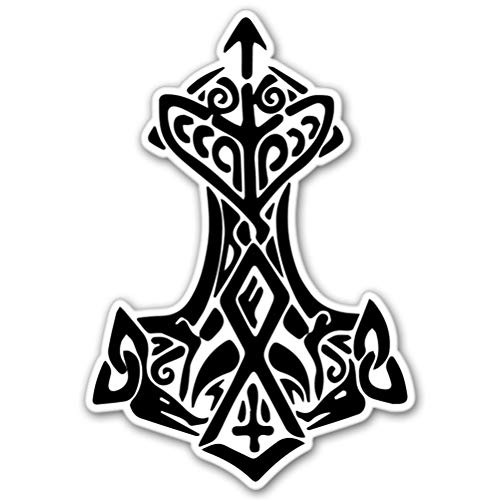 Thor's Hammer Vinyl Sticker - Norse Mythology Decal for Laptops, Cars, Windows (Multiple Sizes Available) - Perfect for Viking Fans, Home Decor & Gift Giving