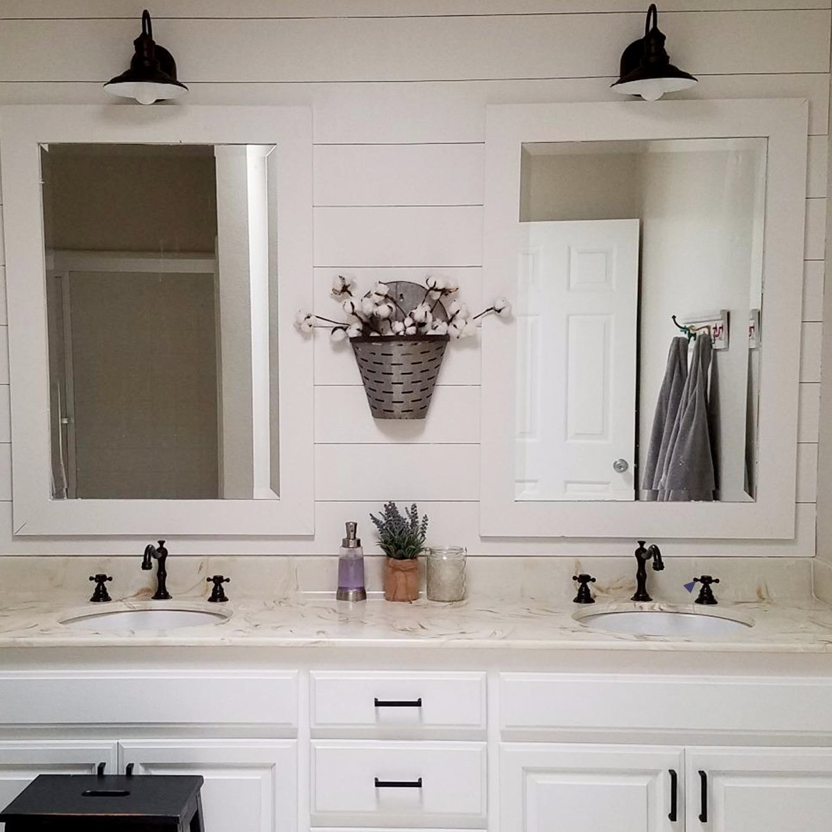 Matte Black Widespread Bathroom Faucet - 3 Hole Deck Mount Vessel Sink Faucet with Double Handle Cross Knobs & Hot/Cold Mixing Valve - Perfect for Vanity, Bathtub, and Bathroom Sink Installation