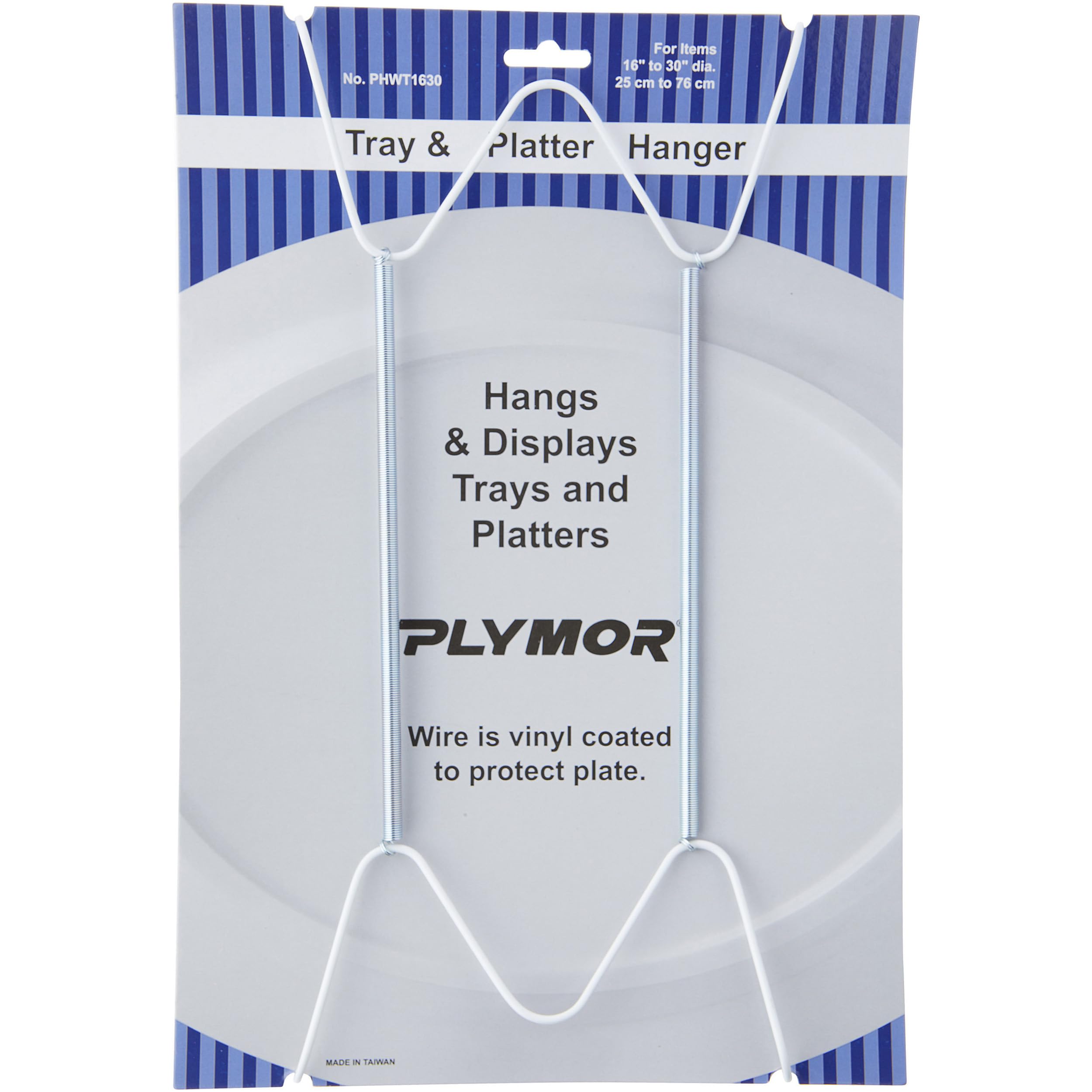 Plymor White Vinyl Wall Mount Tray and Platter Holder - 14.25
