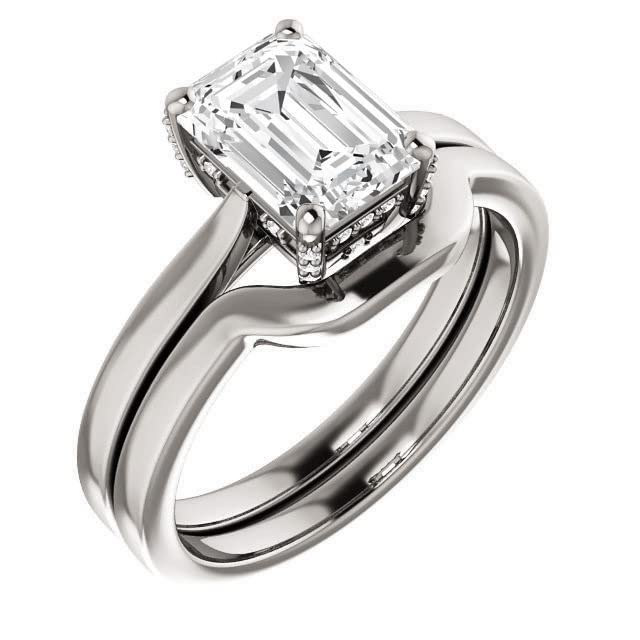 2 CT Emerald Cut Colorless Moissanite Engagement Ring Set - Sterling Silver Wedding Band for Women, Bridal Jewelry Set for Anniversary, Promise, Birthday Gift (Perfect for Proposals, Vow Renewals & Special Occasions)