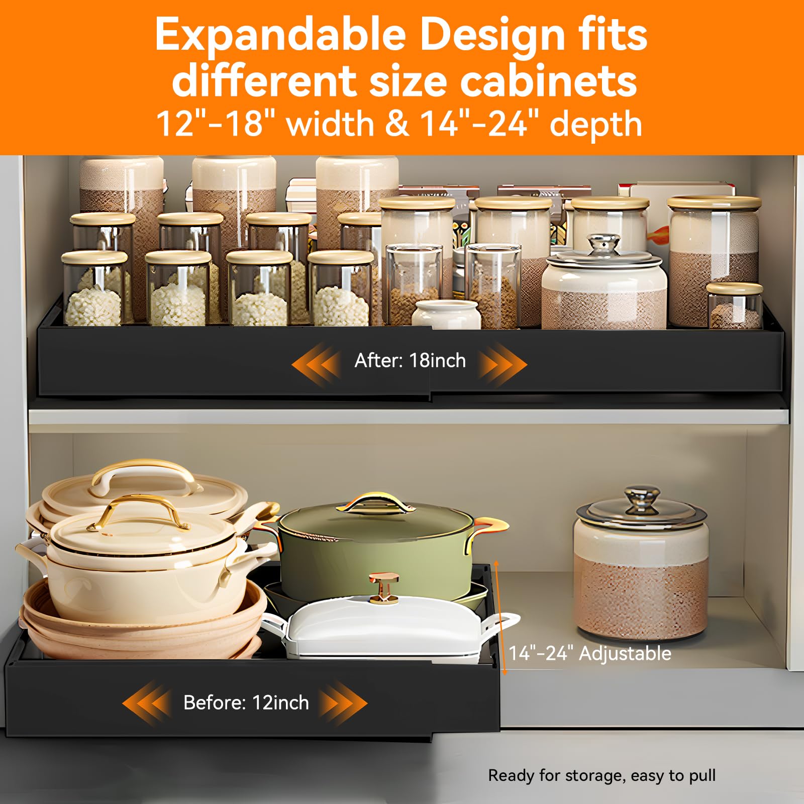 Expandable Pull Out Cabinet Organizer (12