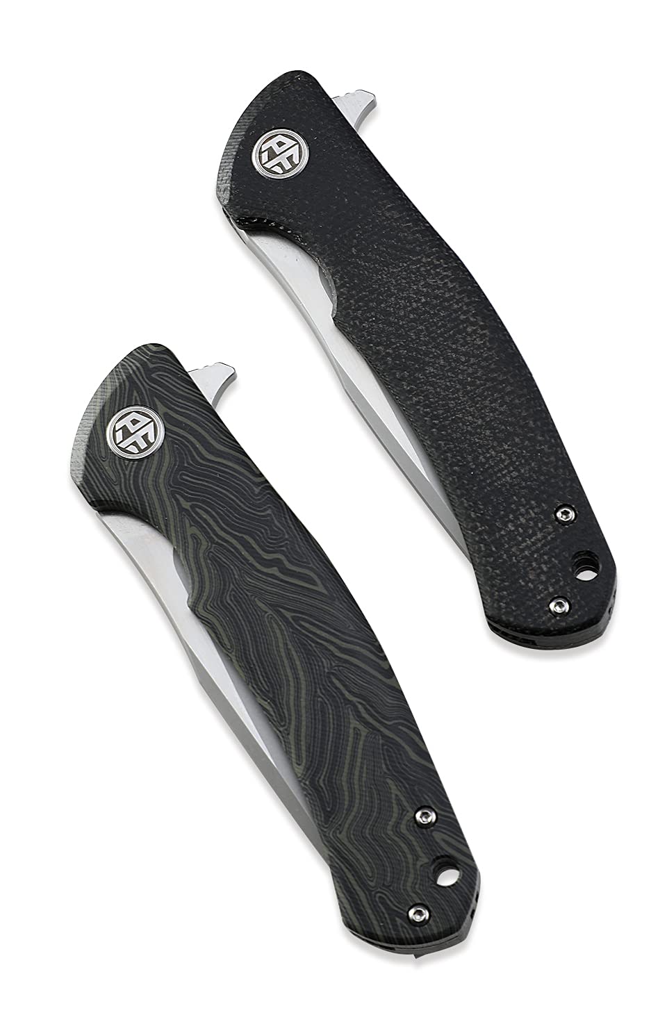 Petrified Fish K110 Steel 949 Folding Knife - Carbon Fiber G10 Handle, Ceramic Ball Bearings - EDC Pocket Knife for Camping, Hunting, Survival & Outdoor Activities (Black)
