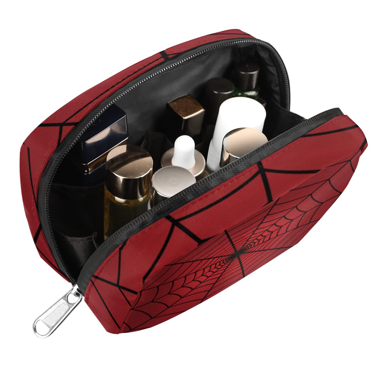 Waterproof Travel Toiletry Bag for Women & Men - Cute Small Cosmetic Organizer with Spider Web Design - Perfect for Makeup, Shaving & Toiletries on Vacation, Business Trips & Gym Use