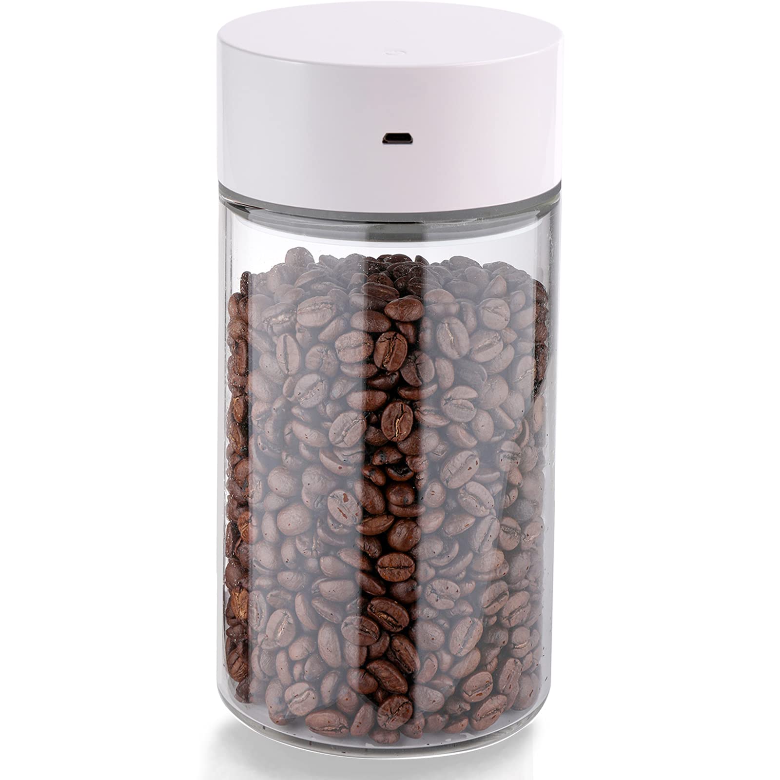 40 oz Automatic Vacuum Coffee Canister - Thickened Glass Airtight Storage Jar for Coffee, Tea & Dry Food | Keeps Fresh Longer | Perfect for Kitchen, Office & Camping Use