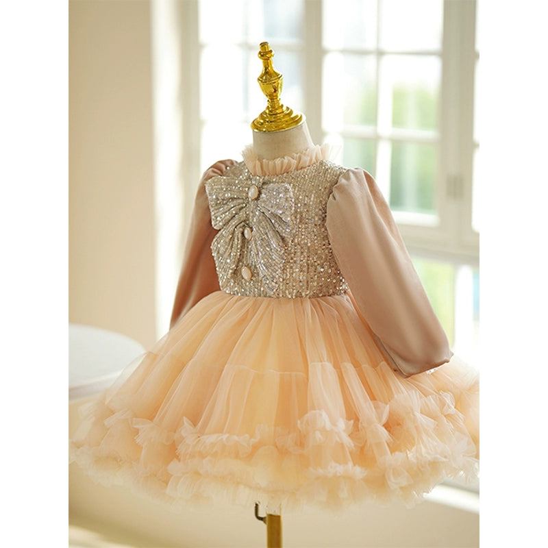 Adorable Baby Girl Winter Dress for Toddlers - First Birthday Princess Gown for Pageants & Special Occasions | Perfect for Holiday Photos, Christmas Parties & Family Gatherings
