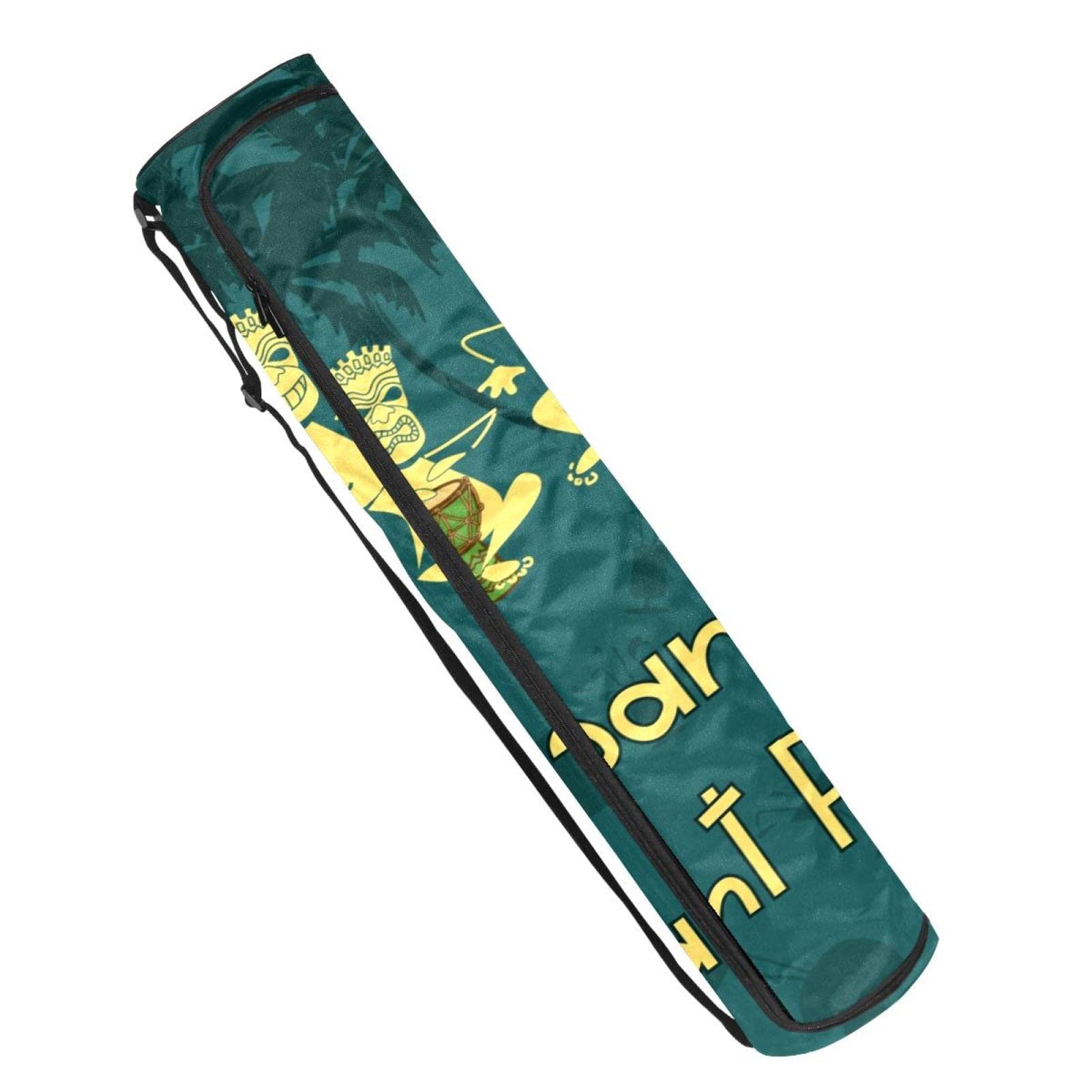 Premium Yoga Mat Bag with Adjustable Strap - Full-Zip Tiki Bar Exercise Mat Carrier for Women & Men - Ideal for Gym, Yoga Class, Travel & Outdoor Activities