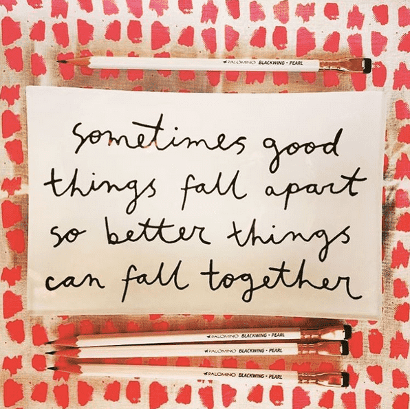 Sometimes Things Fall Apart Script Decoupage Glass Tray - Elegant Serving Tray for Coffee, Tea, and Breakfast in Bed