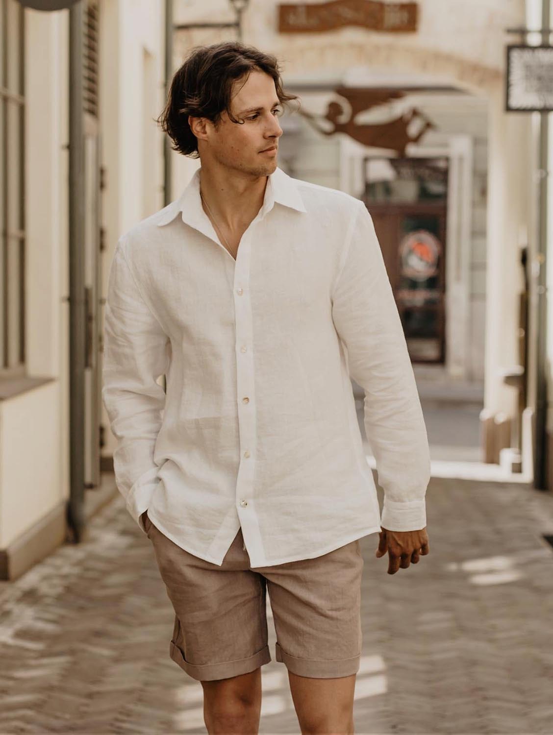 Hector Men's Classic Linen Shirt for Summer | Breathable Casual Button Down Shirt in Multiple Colors | Perfect for Beach, Office & Outdoor Activities