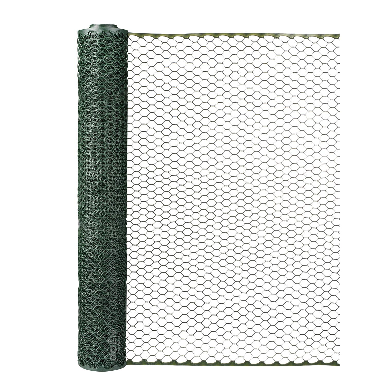 Boen Poultry Hex Netting Plastic Temporary Fence - 3' x 25' Green Chicken Wire for Yard Protection | Garden Barrier, Animal Enclosure & DIY Projects