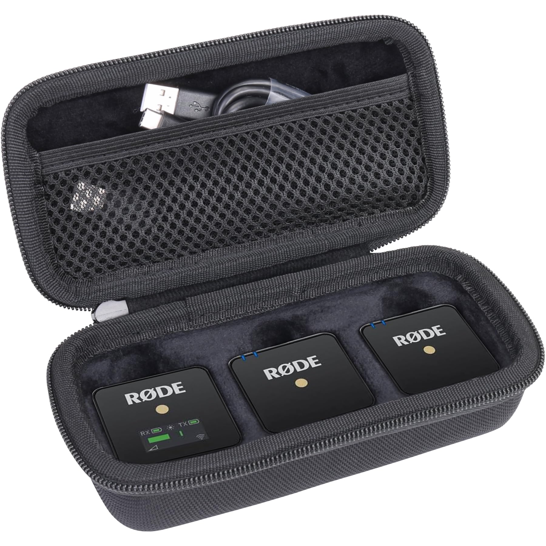 Aenllosi Hard Carrying Case for Rode Wireless ME & Wireless GO II Microphone - Durable Protective Storage Box for Rode Wireless ME Clip & Wireless GO II Dual Channel Digital Wireless Mic System (Black) - Perfect for Travel, Studio & Field Recording