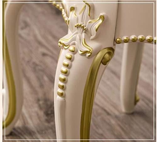 zyifan Vanity Stool with Padded Seat & ABS Legs - Baroque Style Makeup Dressing Bench & Piano Footstool for Bedroom - Easy Assembly - Perfect for Makeup Vanity, Dressing Area & Bedroom Decor
