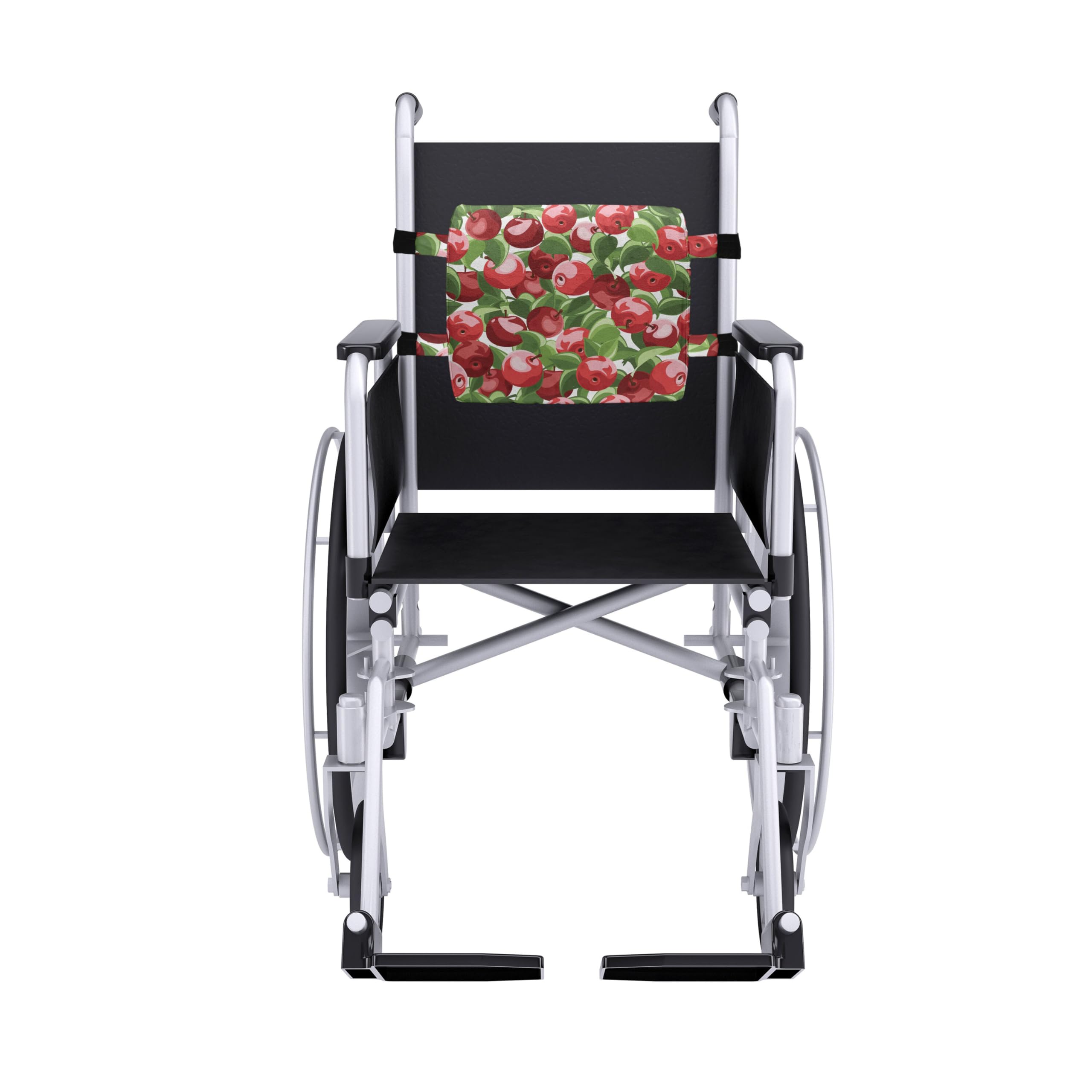 Ambesonne Fruits Lumbar Support Pillow - Red Apples & Green Leaves Design, High Density Foam for Office Chair & Car Seat, 14x13 Inch, White Green Red - Perfect for Home Office, Gaming Chair & Long Drives