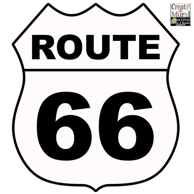 Vintage Route 66 Wall Decal Sticker - Retro American Road Trip Decor for Home, Office & Man Cave | Perfect for Bedroom, Living Room & Garage