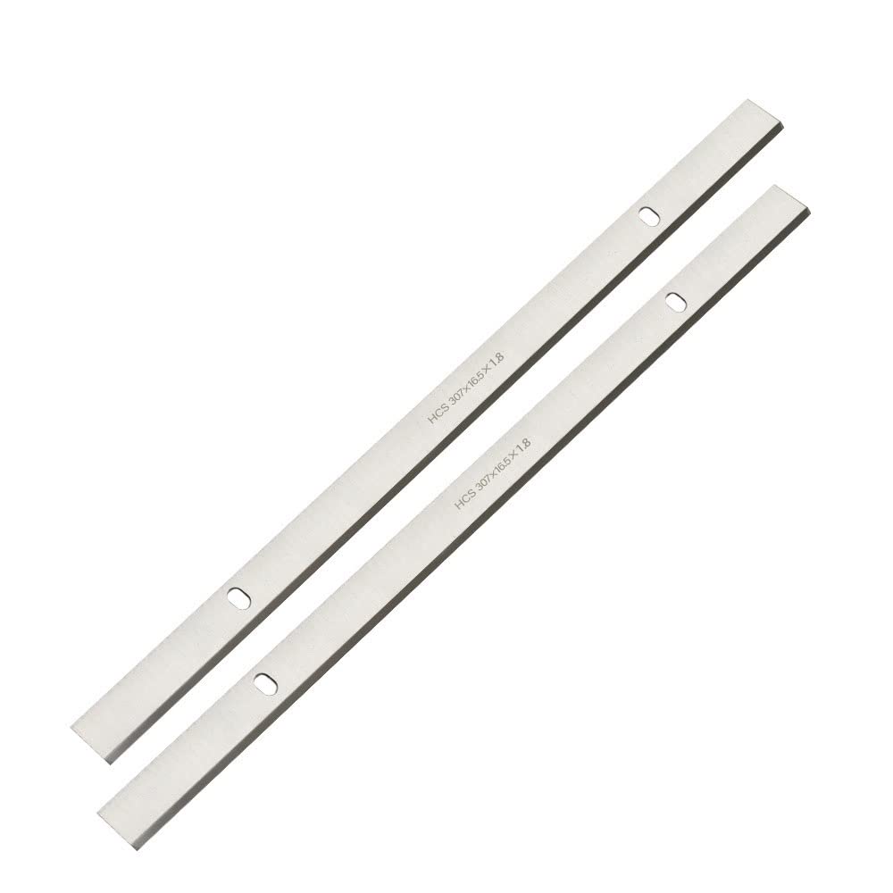2 Pack 307mm HCS Single Edge Wood Planer Knife Blade 307x16.5x1.8mm - Replacement for Zubr PC305 Electric Woodworking Tools - Perfect for Wood Thickness Planers, Jointer Machines & Carpentry Projects