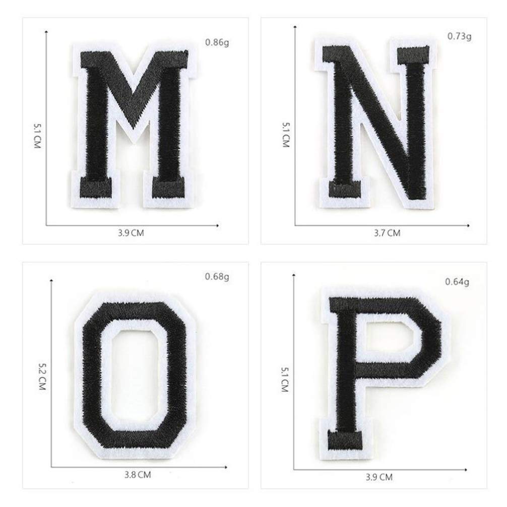 Healifty 26pcs White Alphabet Letter Stickers - DIY Sewing Applique Patches for Shoes, Clothes & Crafts - Perfect for Kids' Shoe Decoration & Personalized Clothing Projects