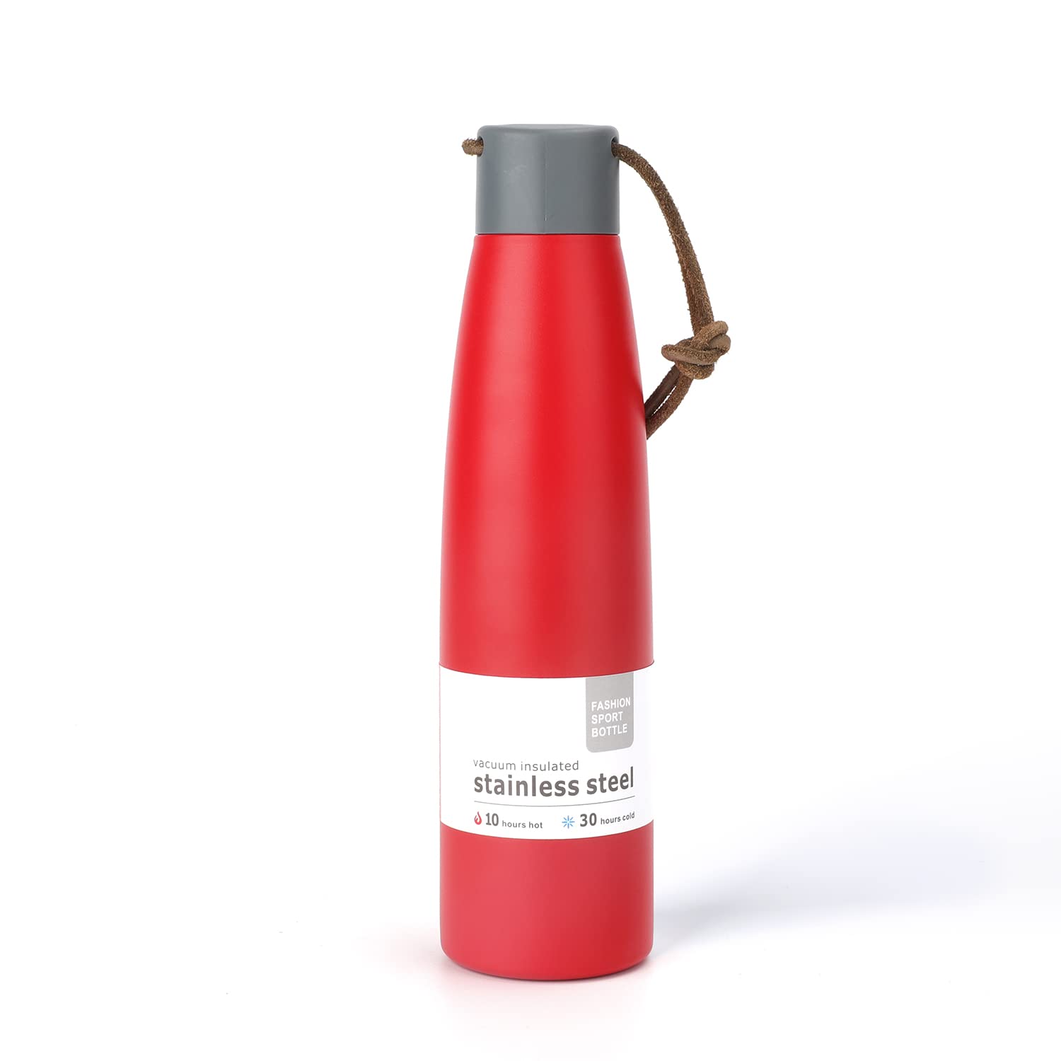 **Dusgut 18 oz Vacuum Insulated Stainless Steel Water Bottle with Strap Cap - Red | Leakproof & Durable for Gym, Hiking, Travel & Outdoor Activities**