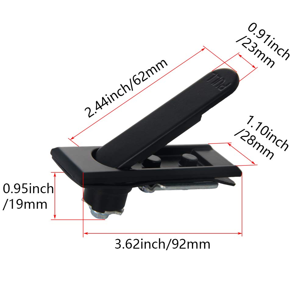 MroMax 2Pcs Electric Cabinet Door Cam Lock - 19mm Thick Panel Pull Type Lock (717-1 Black) - Secure Server Racks, Control Panels & Electrical Cabinets