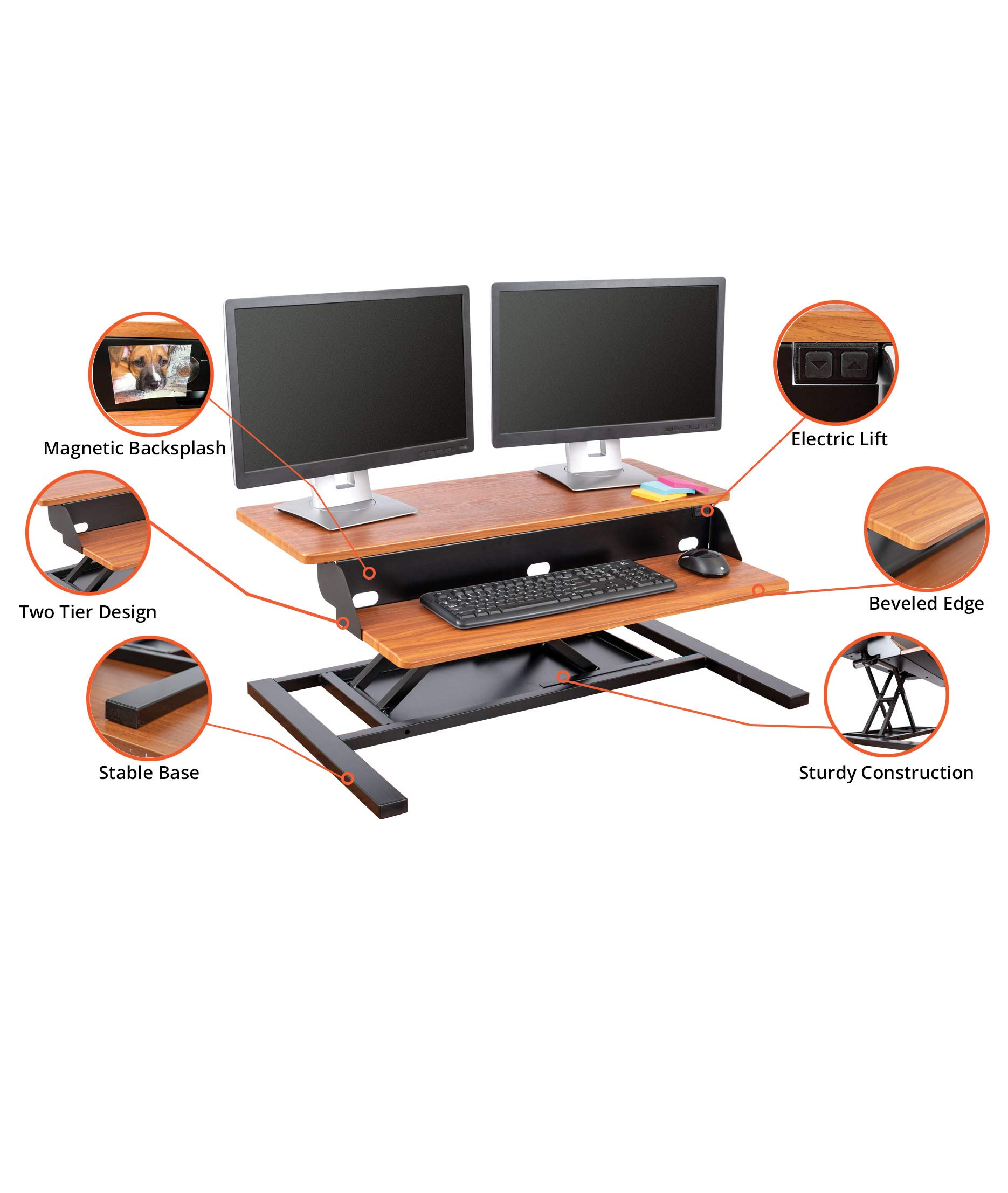 Power Pro Electric Adjustable Height Standing Desk Converter - 36