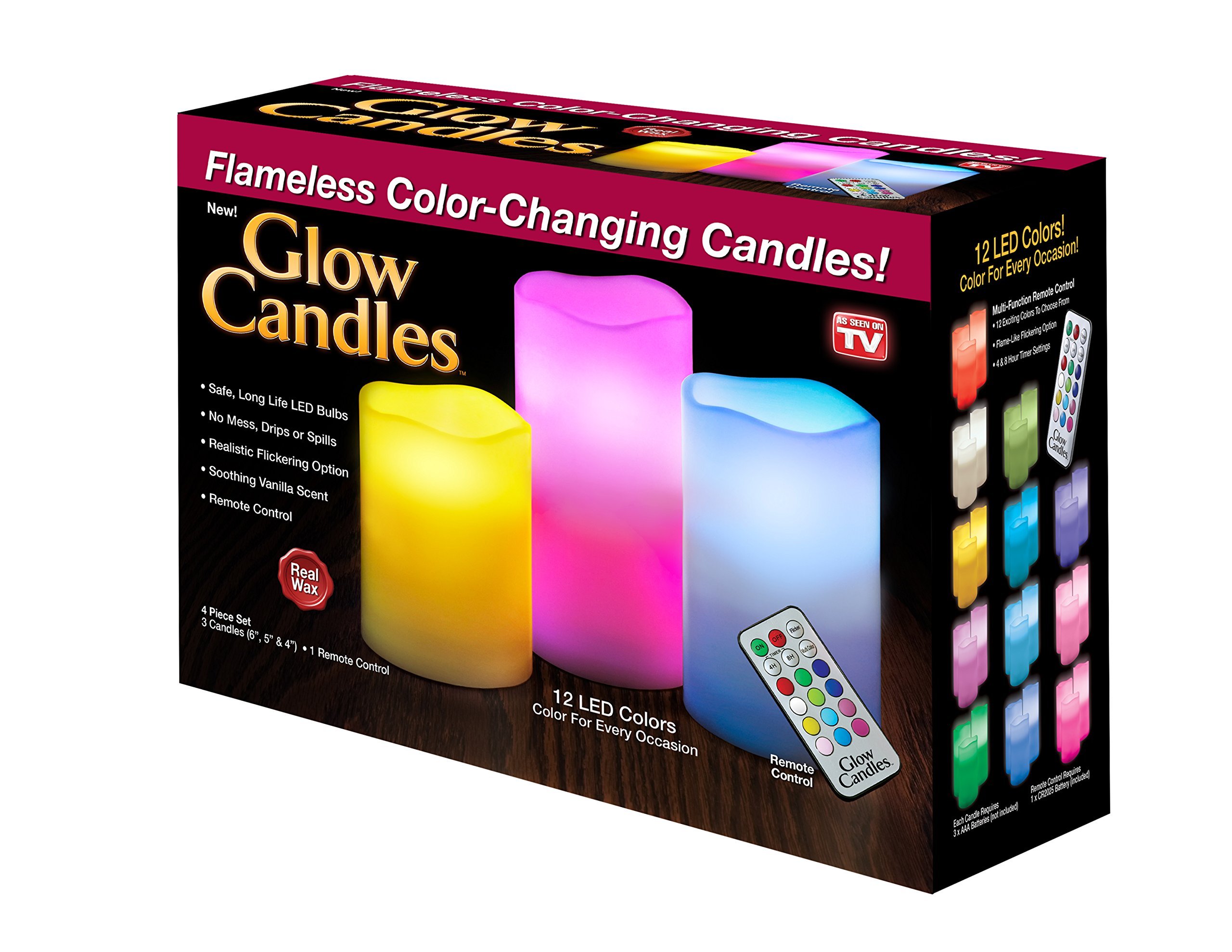 Flameless LED Candles - 3 Pack Color-Changing Pillar Candles with Remote for Home Decor & Relaxation