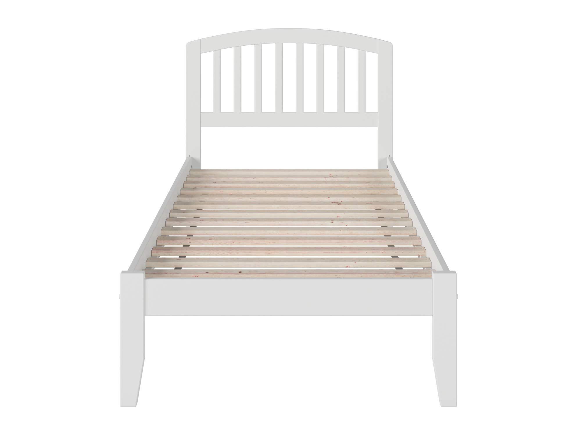 Atlantic Furniture AR8821002 Richmond Twin Size Platform Bed with Open Foot Board - White | Modern Minimalist Bed Frame for Kids, Teens & Guest Rooms