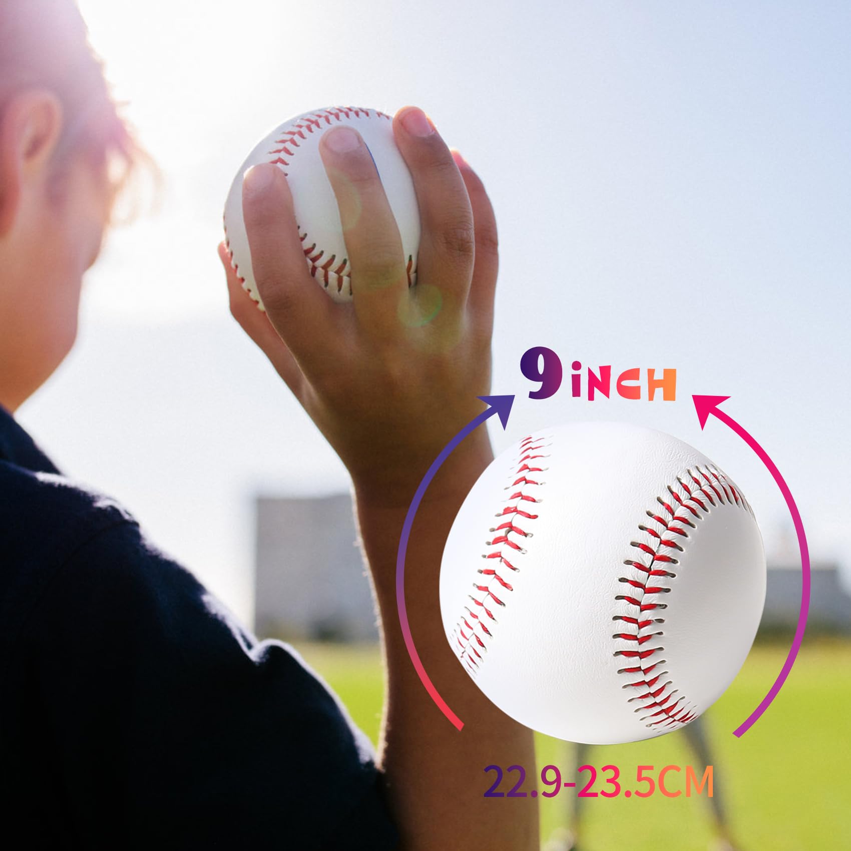 Standard Size T-Ball Training Baseballs - Soft & Safe Reduced Impact Baseballs for Kids | Unmarked Practice Balls for League Play, Pitching, Hitting, Batting & Fielding | Great for Autographs & Youth Baseball Training (Pack of 3)