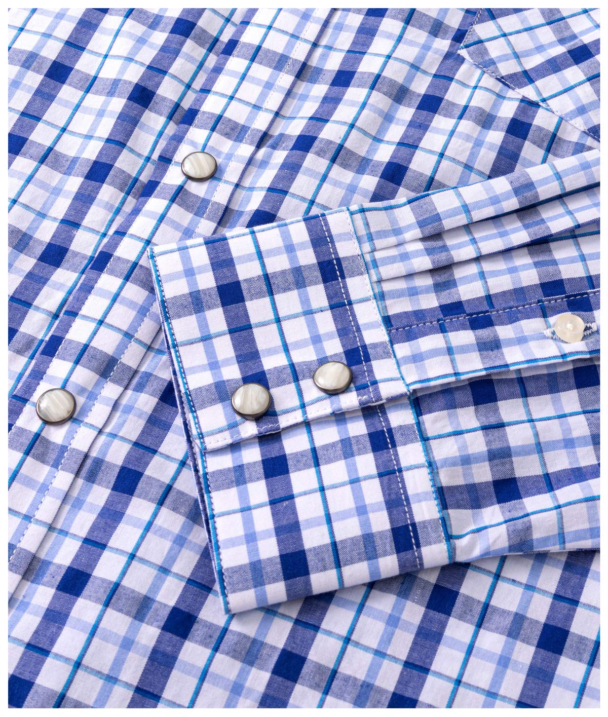 Men's Western Snap Button Plaid Long Sleeve Shirts - Regular Fit Casual Cowboy Shirt for Rodeo, Country Music Festivals & Outdoor Adventures
