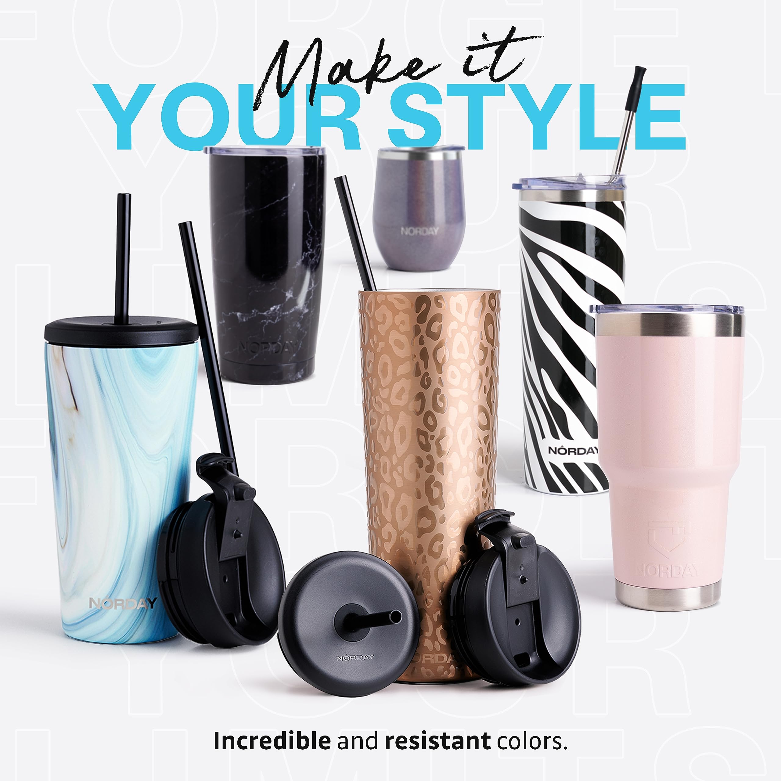 NORDAY 30oz Stainless Steel Tumbler with Lid - Blush Glitter Insulated Travel Mug, Double Wall Vacuum Coffee Cup for Hot & Cold Drinks, Fits Car Cup Holder, 24hr Temperature Retention, Leak Proof Lid - Perfect for Office, Gym, Hiking and Road Trips