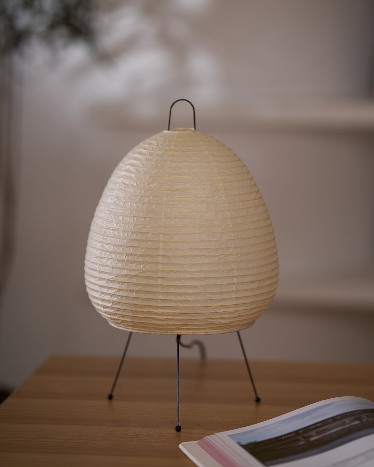 Japanese Akari Paper Table Lamp - Handmade Shoji Style Lighting for Bedroom, Living Room & Office - Warm Ambient Light for Relaxation & Decor