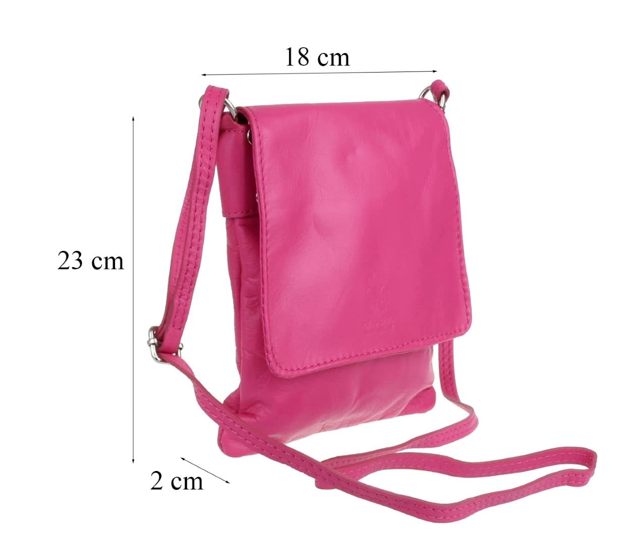Stylish Women's Italian Leather Crossbody Bag - Small Shoulder Messenger Purse with Phone Holder | Soft Vera Pelle Leather | Perfect for Daily Use, Travel & Holiday Gifts